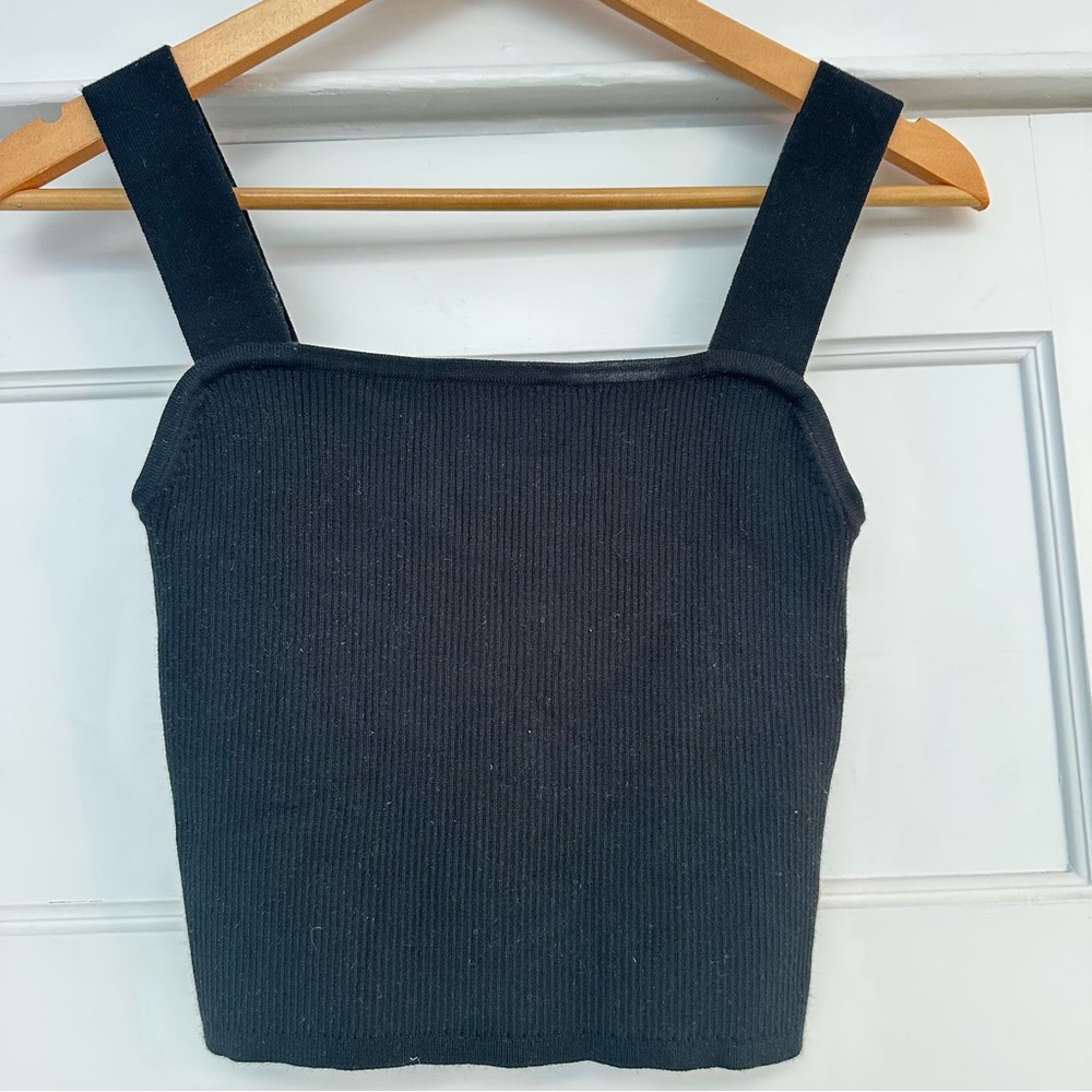 NWOT - Madewell - Dearing crop sweater tank in black